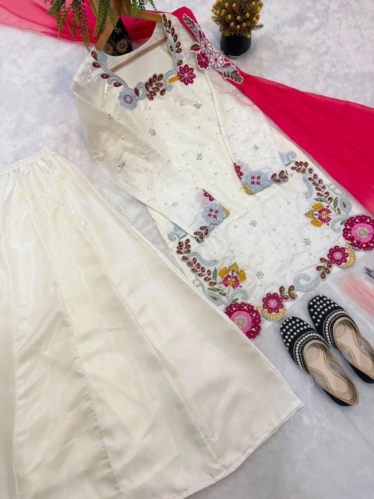 new designer party wear look top , sharara plazzo and dupatta new designer party wear look top , sharara plazzo and dupatta