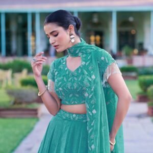 lehenga thread embroidery come together to create a lehenga that feels effortlessly regal and festive