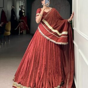 Lehenga Chanderi classics in four soulful shades – where tradition meets timeless beauty.