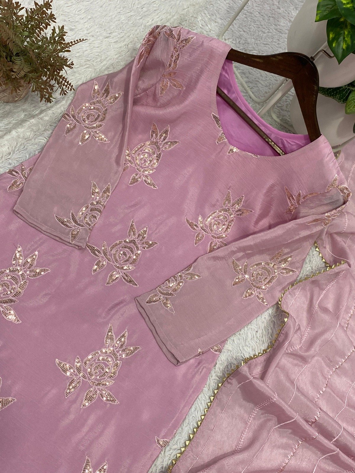 our designer sequence embroidered worked top pant with dupatta our designer sequence embroidered worked top pant with dupatta
