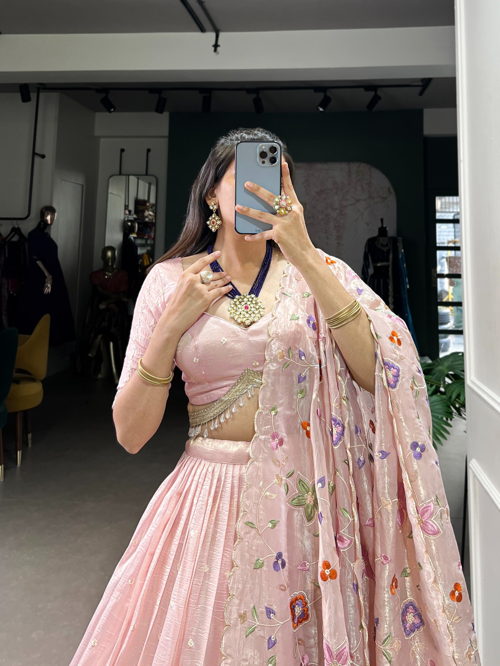 lehenga glowing in pink over bettis work with lace border lehenga glowing in pink over bettis work with lace border