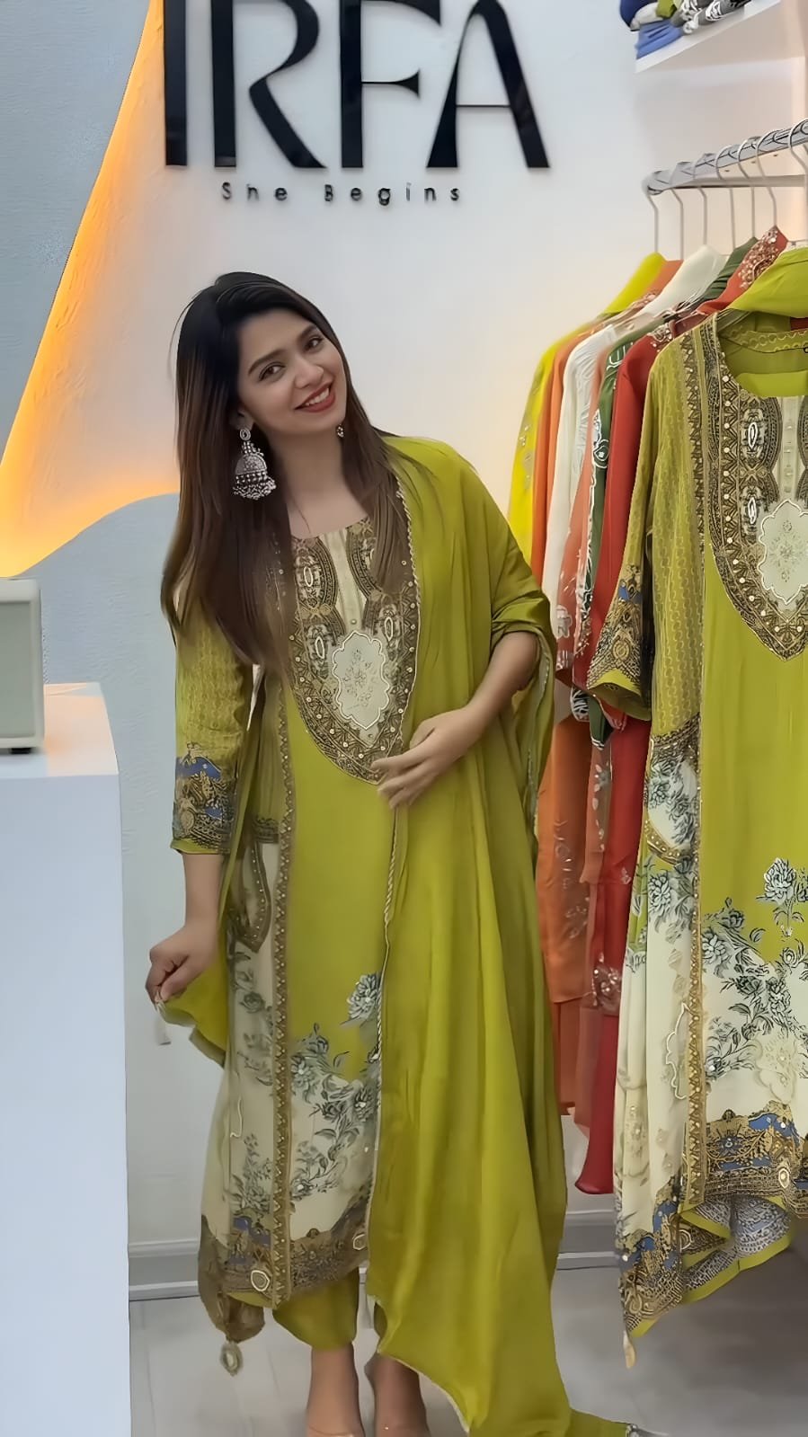 launching exclusively festive & party wear heavy frech crep with digital print with hand work top bottom set fully stitched launching exclusively festive & party wear heavy frech crep with digital print with hand work top bottom set fully stitched