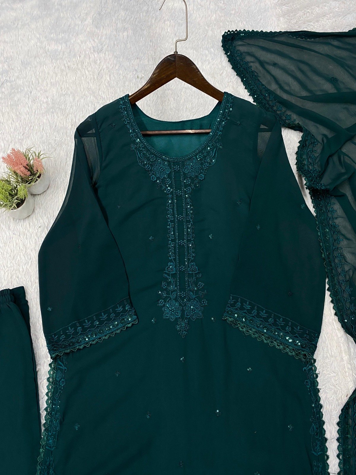 WEAR OUR BEAUTIFUL SEQUENCE EMBROIDERED TOP, PANT WITH DUPATTA - Image 5