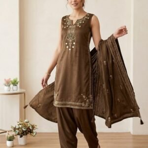 top , salwaar with dupatta beautiful sequence embroidered worked