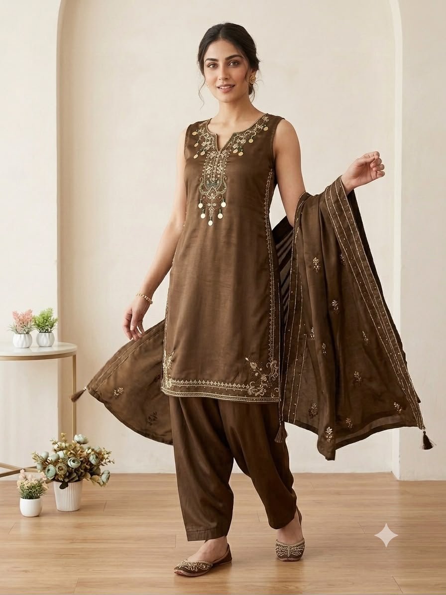 top , salwaar with dupatta beautiful sequence embroidered worked top , salwaar with dupatta beautiful sequence embroidered worked