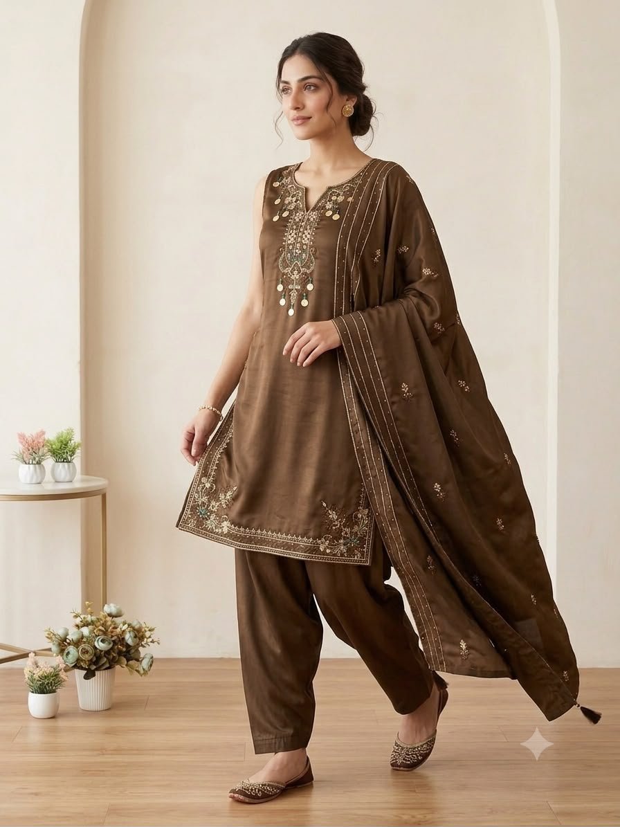 top , salwaar with dupatta beautiful sequence embroidered worked top , salwaar with dupatta beautiful sequence embroidered worked