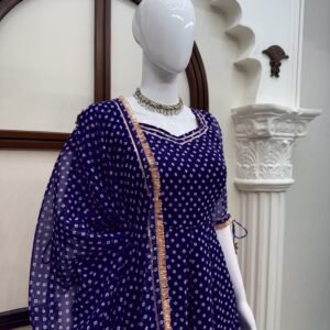anarkali set faux georgette lining digital printed work