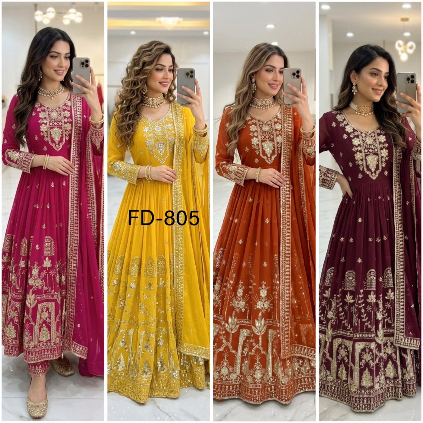 fox georgette anarkali gown pent dupatta set with embroidery sequence work fox georgette anarkali gown pent dupatta set with embroidery sequence work