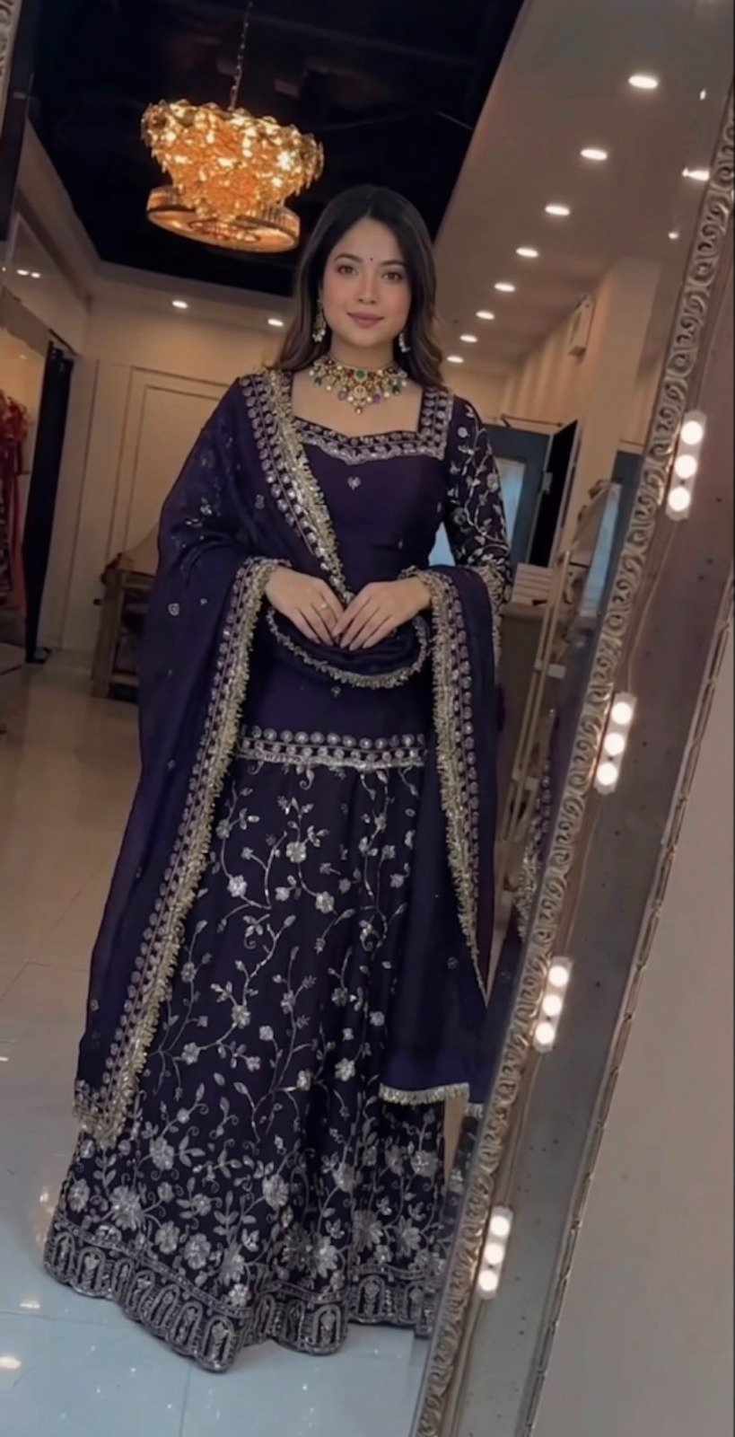 kurta palazzo set pure frendy silk with embroidery sequence worked kurta palazzo set pure frendy silk with embroidery sequence worked