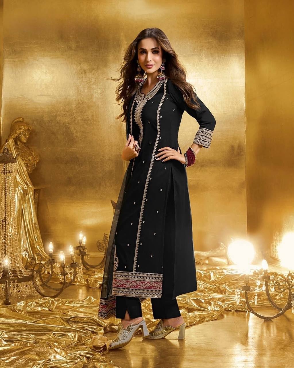 heavy embroidery coding sequence work 3 pis suit set heavy embroidery coding sequence work 3 pis suit set