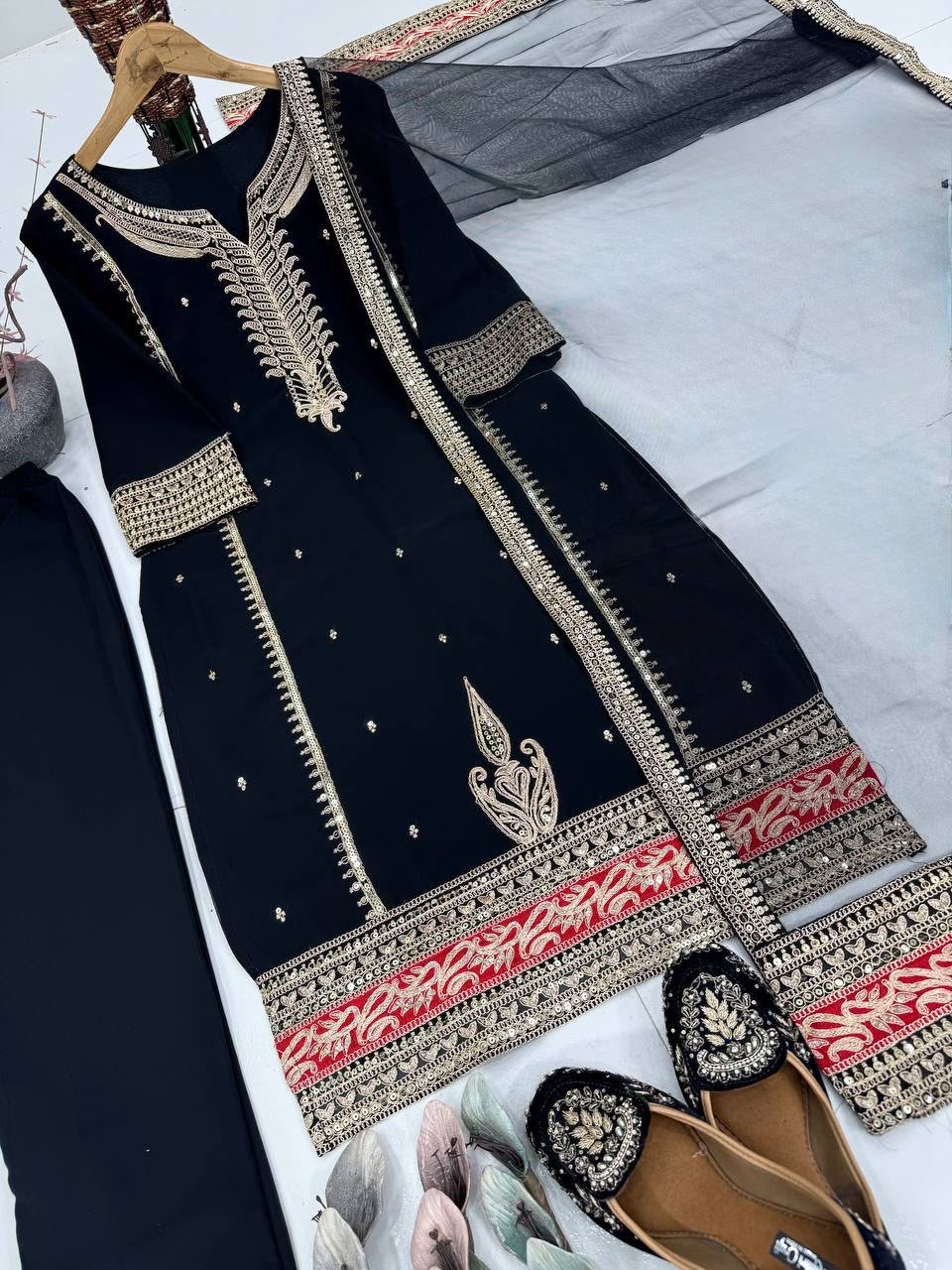 heavy embroidery coding sequence work 3 pis suit set heavy embroidery coding sequence work 3 pis suit set