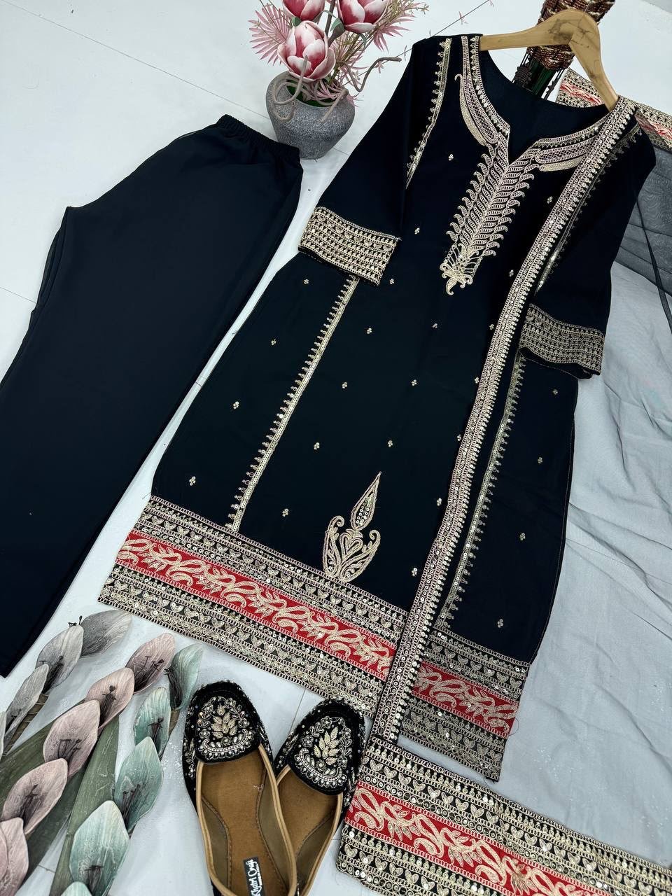heavy embroidery coding sequence work 3 pis suit set heavy embroidery coding sequence work 3 pis suit set