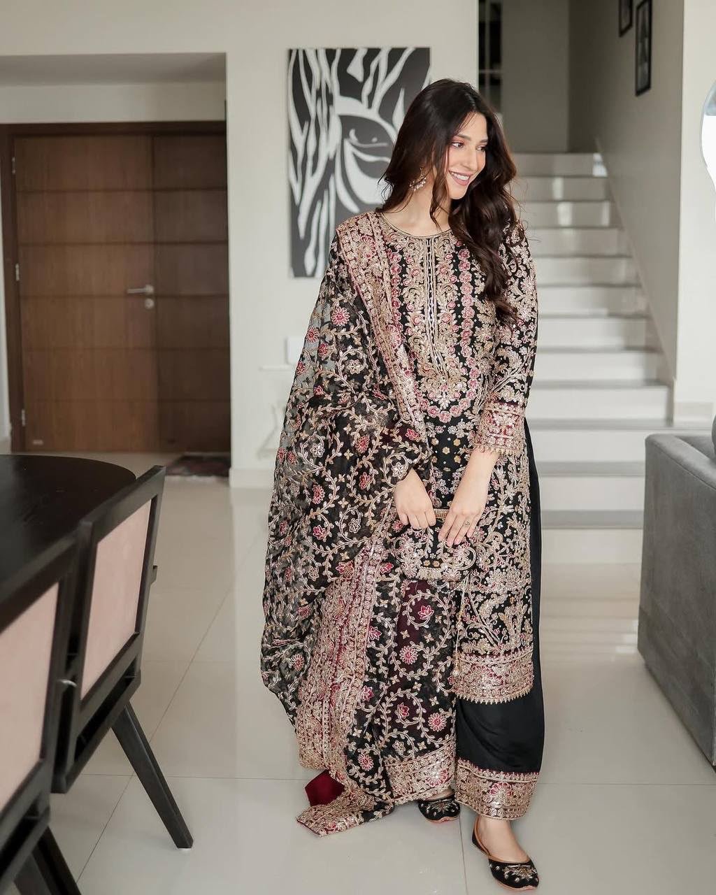 heavy eid special top, dupatta with plazzo* heavy eid special top, dupatta with plazzo*