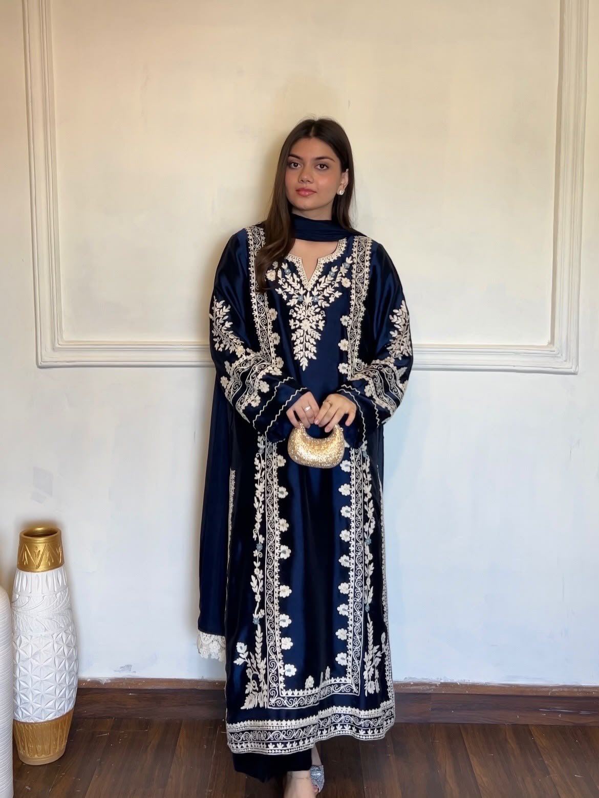 Over Size Long Kaftan & Bottom With Dupatta set - Image 2