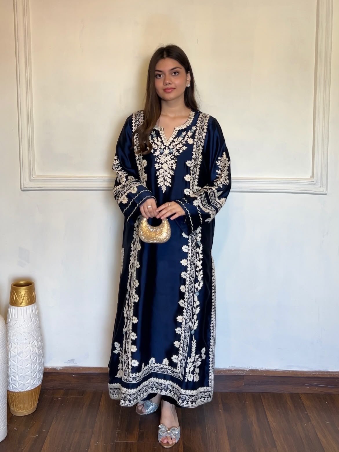 Over Size Long Kaftan & Bottom With Dupatta set