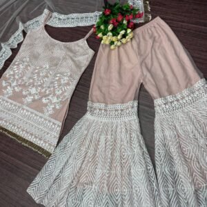 top with full chine sequnce work palazzo suit*