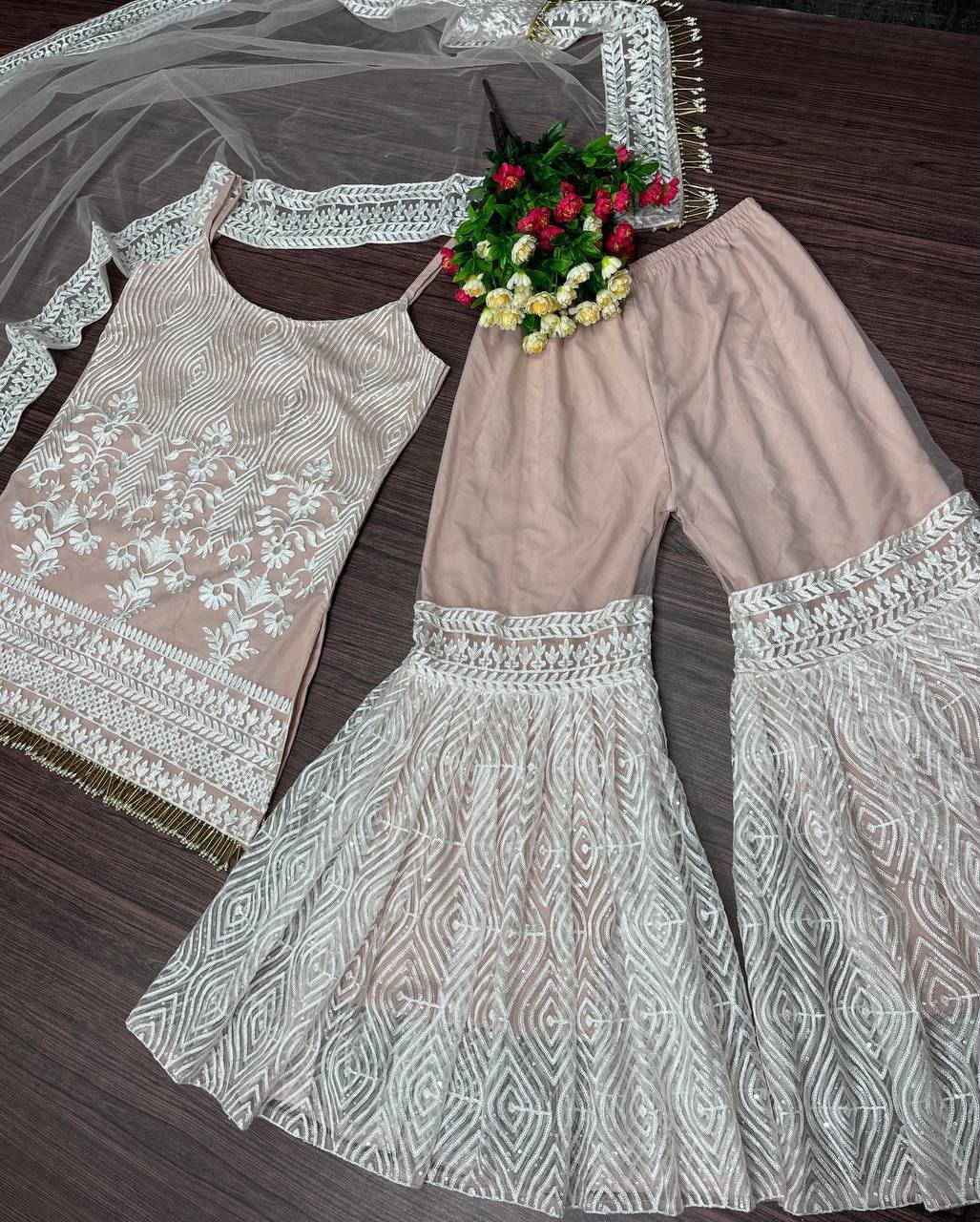 top with full chine sequnce work palazzo suit* top with full chine sequnce work palazzo suit*