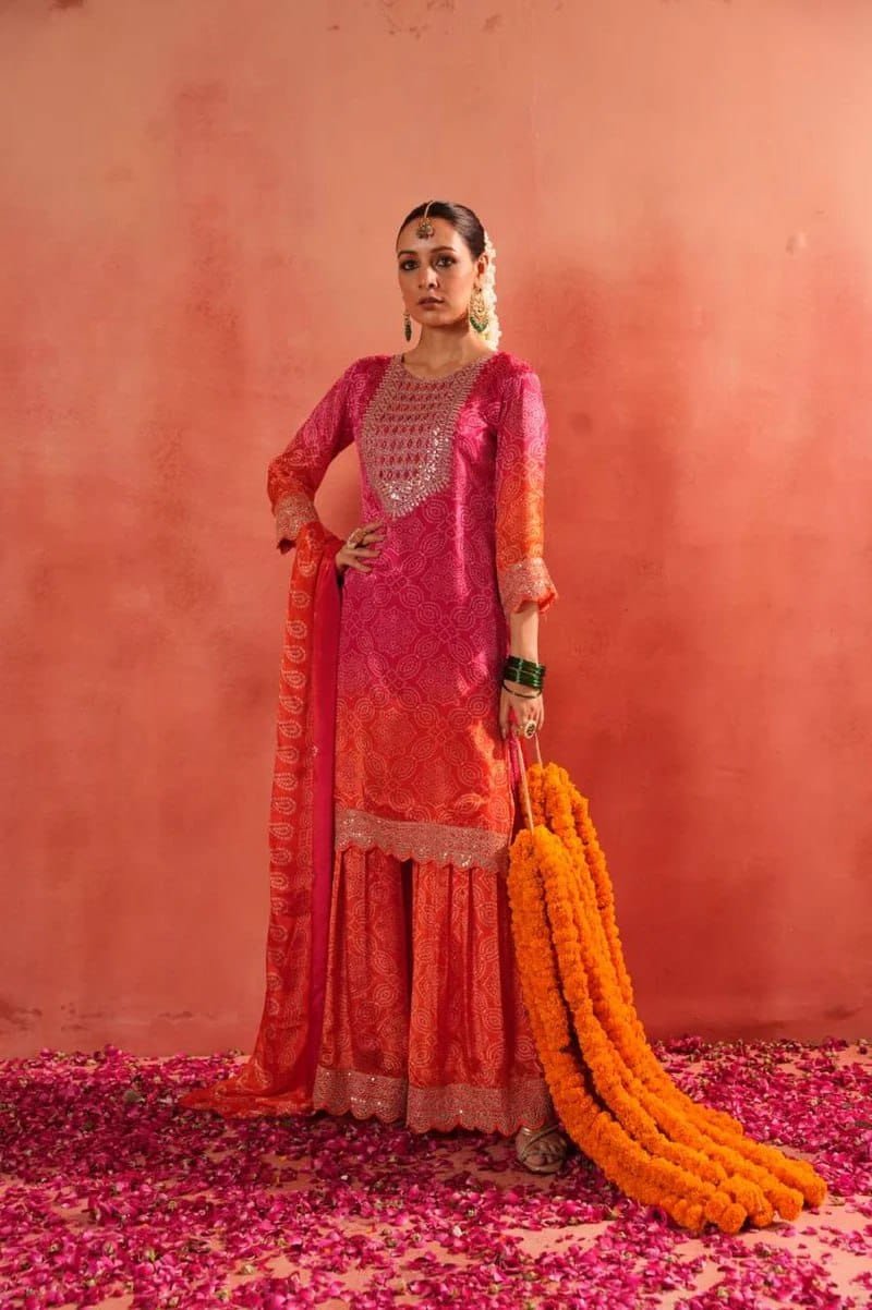 print top sharara with dupatta print top sharara with dupatta