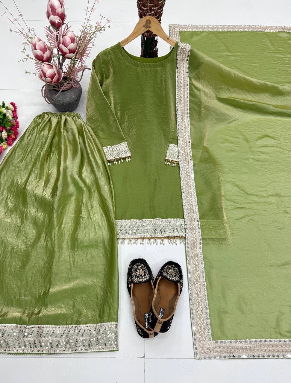 new designer embroidery sequence work with fancy top palazzo dupatta set new designer embroidery sequence work with fancy top palazzo dupatta set