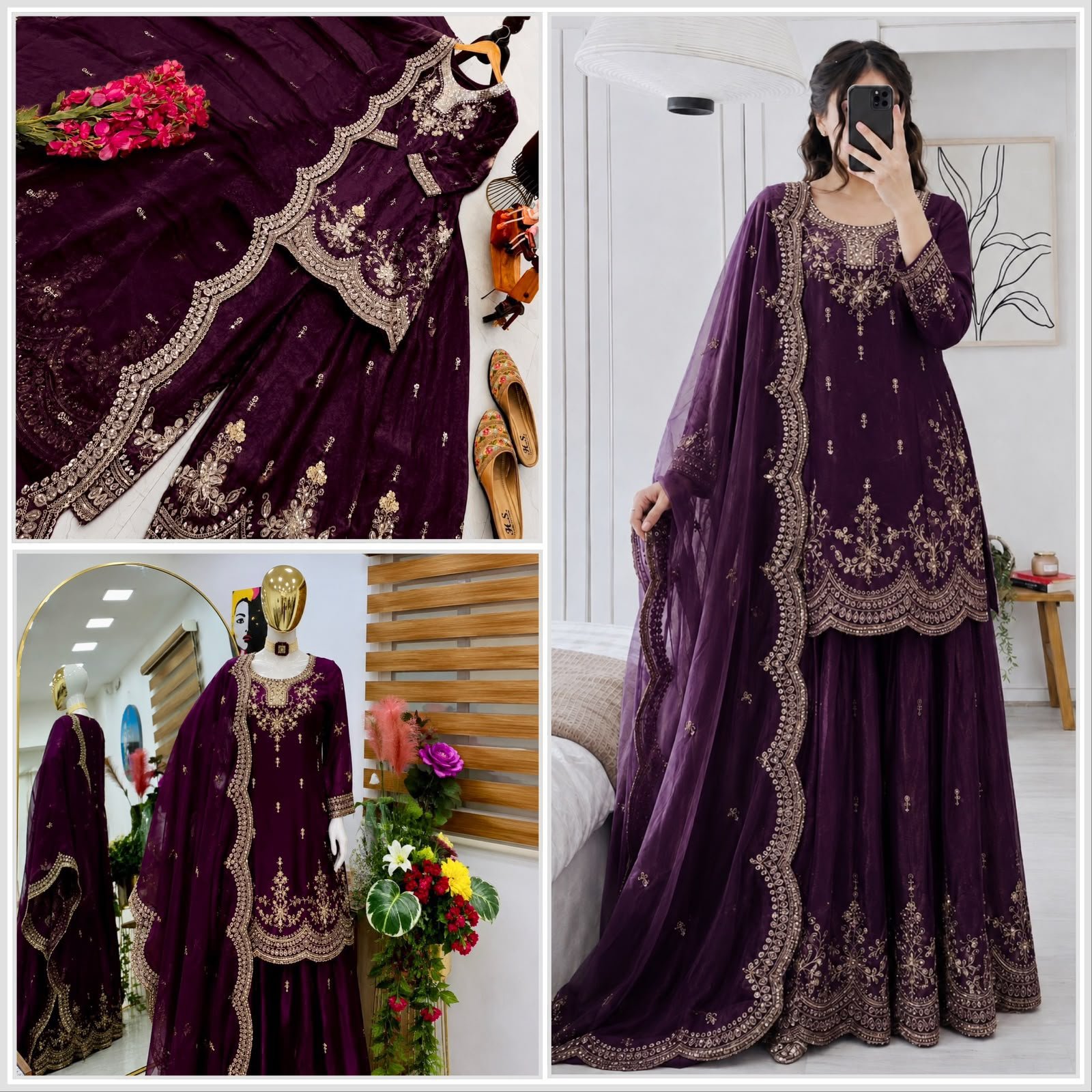 new designer party sharara suit & dupatta set new designer party sharara suit & dupatta set