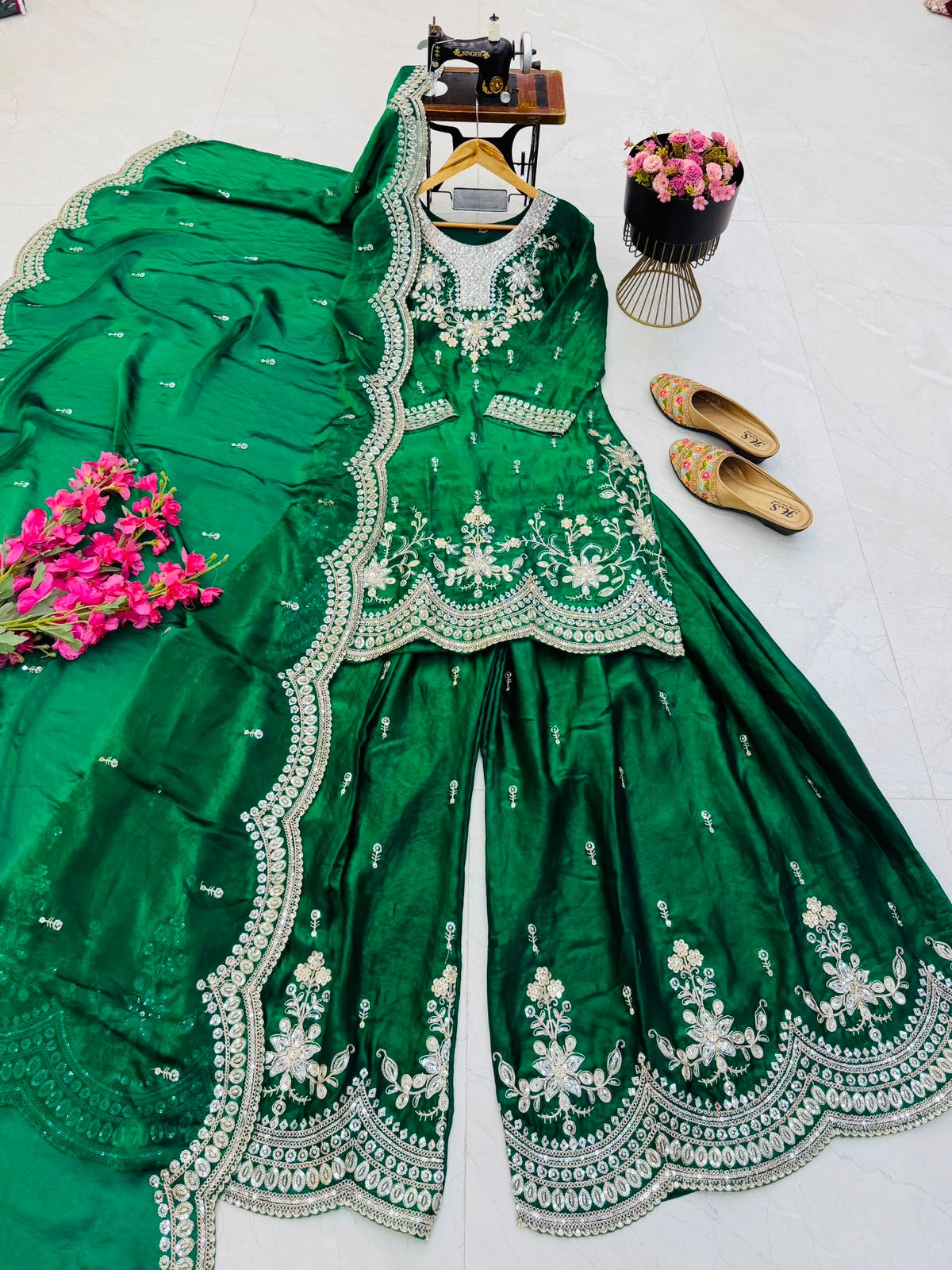 new designer party sharara suit & dupatta set new designer party sharara suit & dupatta set