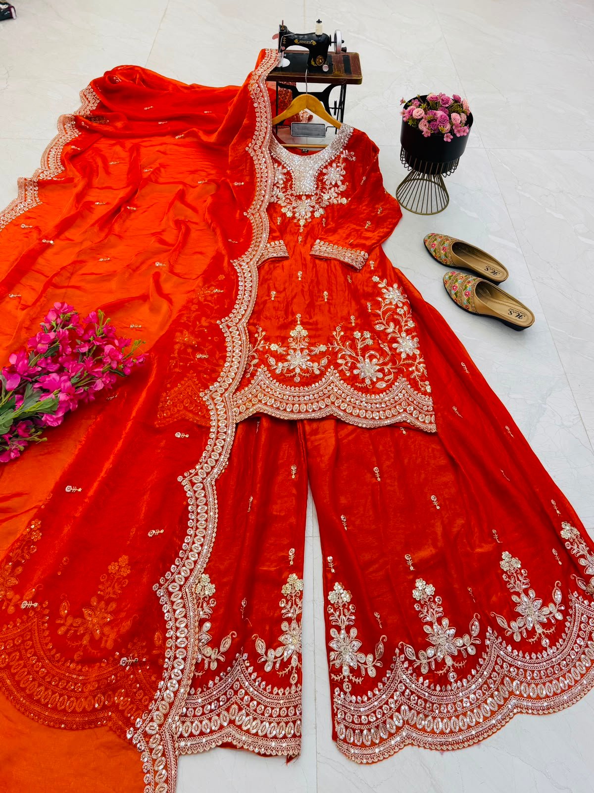new designer party sharara suit & dupatta set new designer party sharara suit & dupatta set