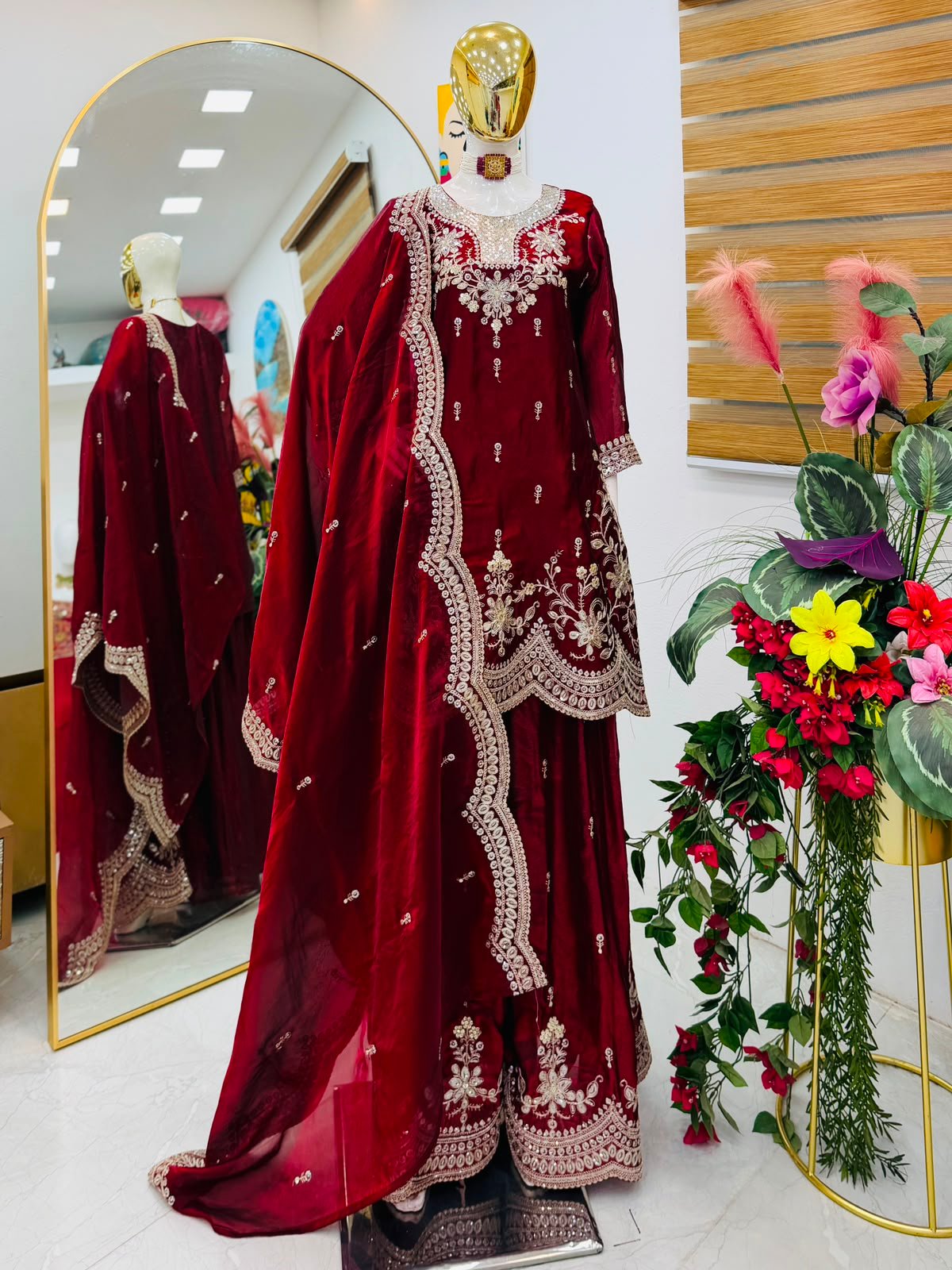 new designer party sharara suit & dupatta set new designer party sharara suit & dupatta set