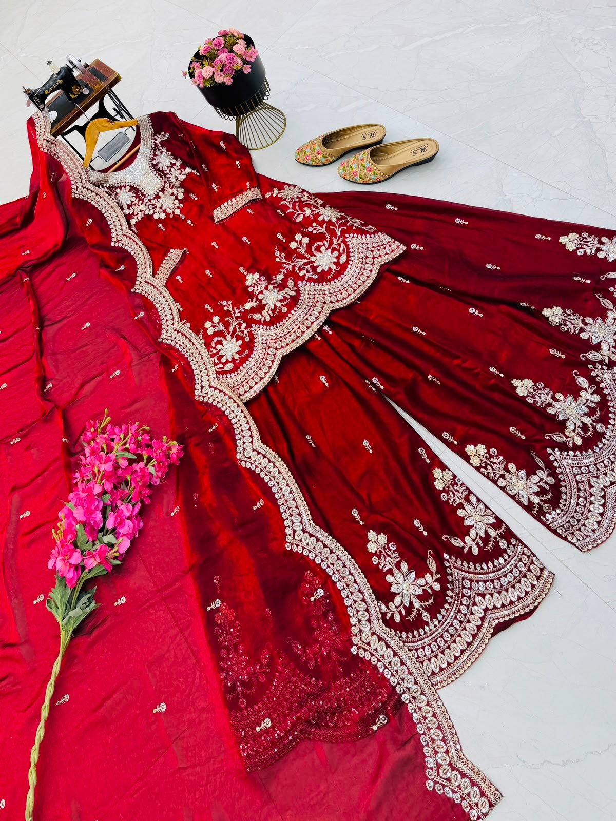new designer party sharara suit & dupatta set new designer party sharara suit & dupatta set