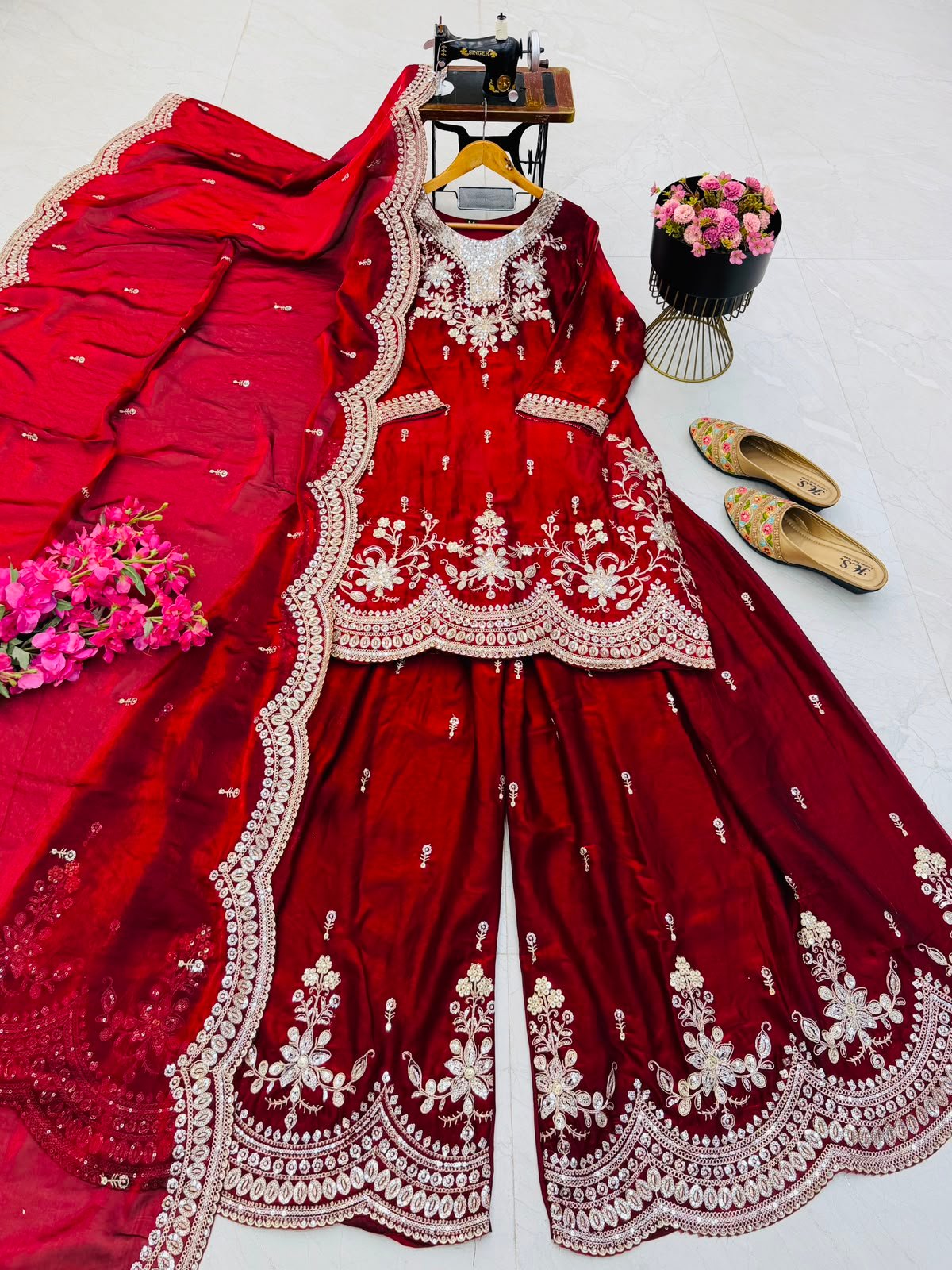 new designer party sharara suit & dupatta set new designer party sharara suit & dupatta set