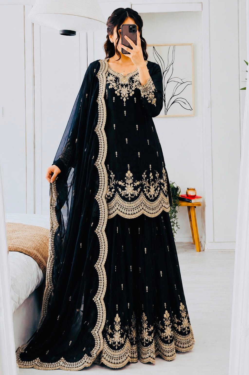 new designer party sharara suit & dupatta set new designer party sharara suit & dupatta set