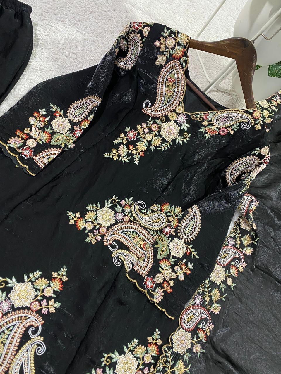 wedding our designer wear embroidered top plazzo and dupatta in fendy wedding our designer wear embroidered top plazzo and dupatta in fendy