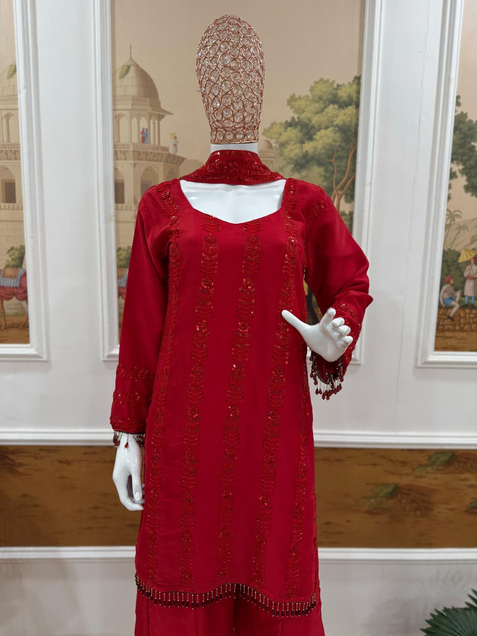 3 PIECES KURTI, PLAZZO & DUPATTA SET - Image 13
