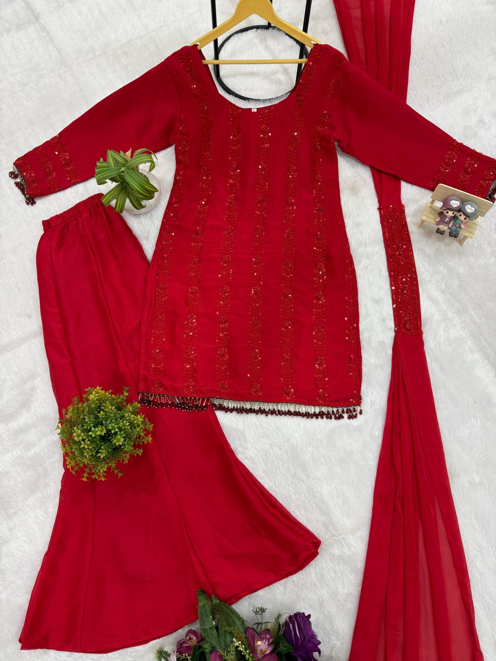 3 PIECES KURTI, PLAZZO & DUPATTA SET - Image 15